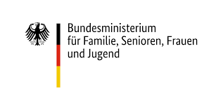 Bundesministerium für Familie, Senioren, Frauen und Jugend (Logo mit Bundesadler und Streifen schwarz-rot-gold)